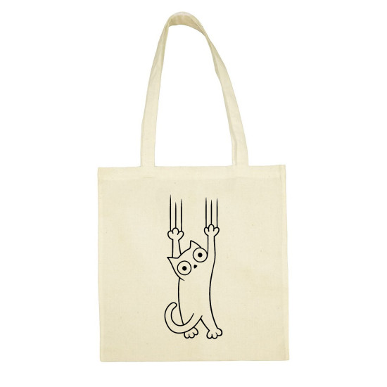 tote bag cat falling