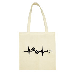 tote bag dog heartbeat