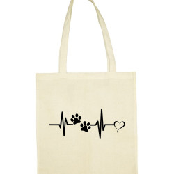 tote bag dog heartbeat