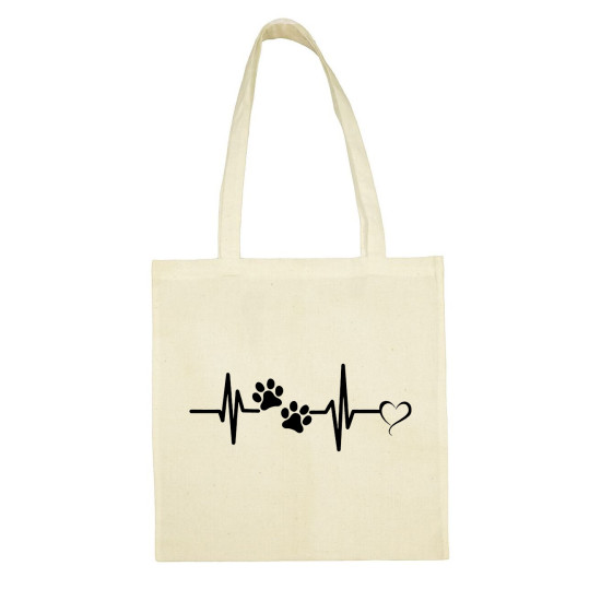 tote bag dog heartbeat