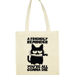 tote bag friendly reminder